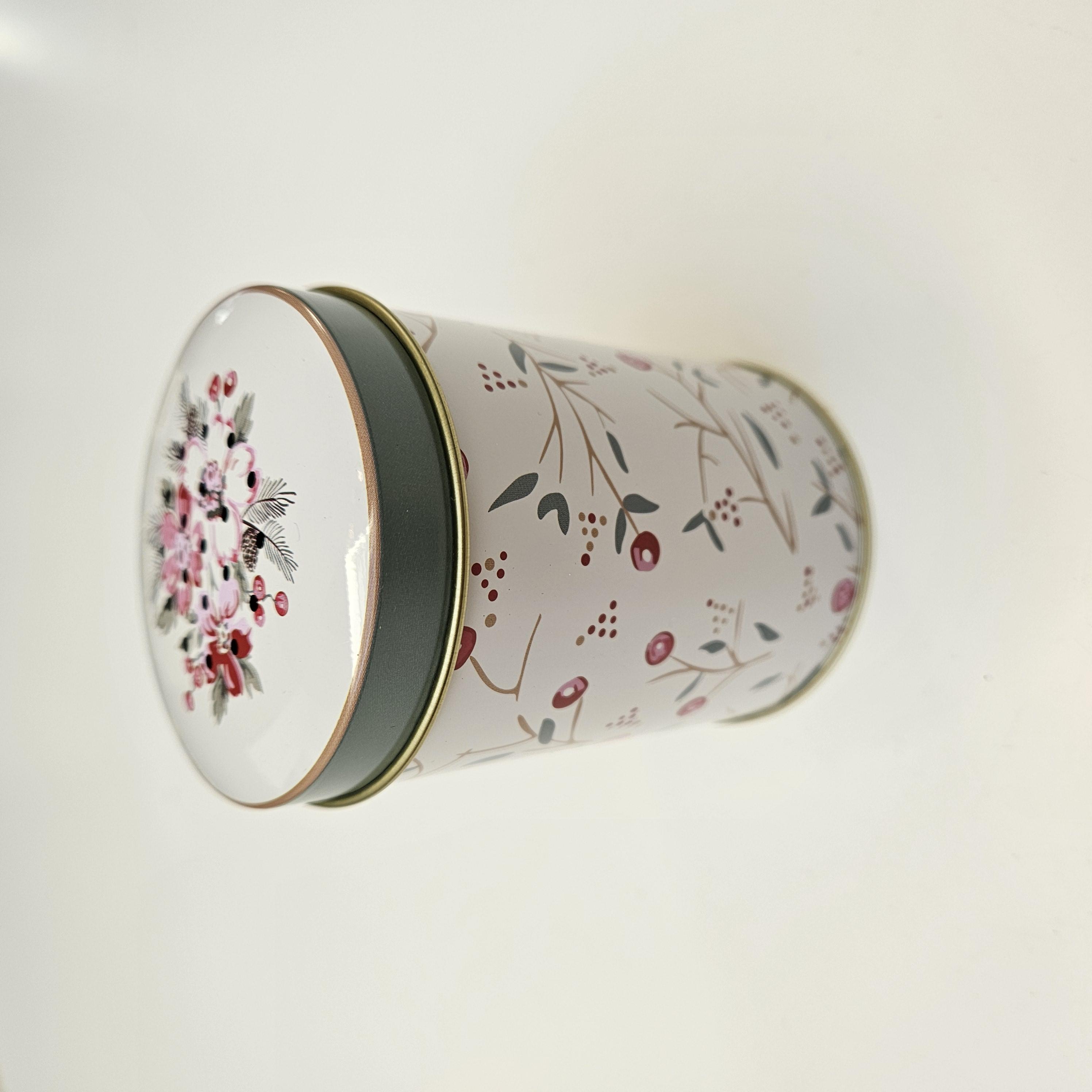 Zuckerstreuer weiß mit grün-goldenem Rand und Blumenmuster, GreenGate